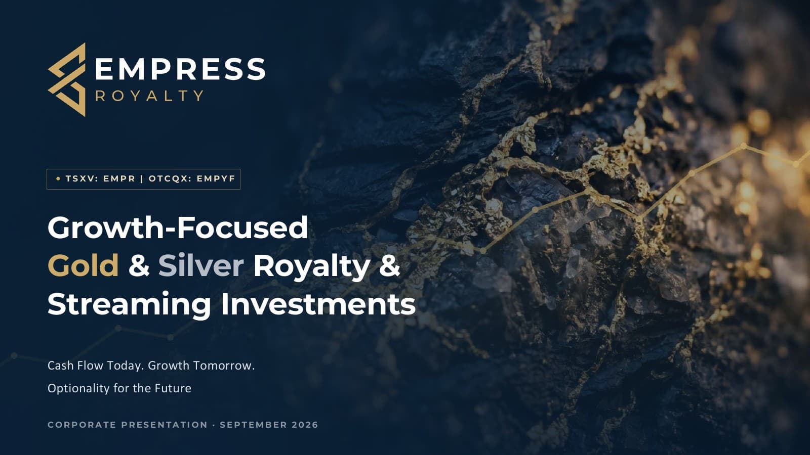 Empress investor presentation cover — Strategic Approach to Investing in Gold & Silver
